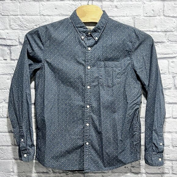 Denim & Supply Ralph Lauren Men Blue Paisley Cotton Button Down Shirt Sz Large - Picture 2 of 7